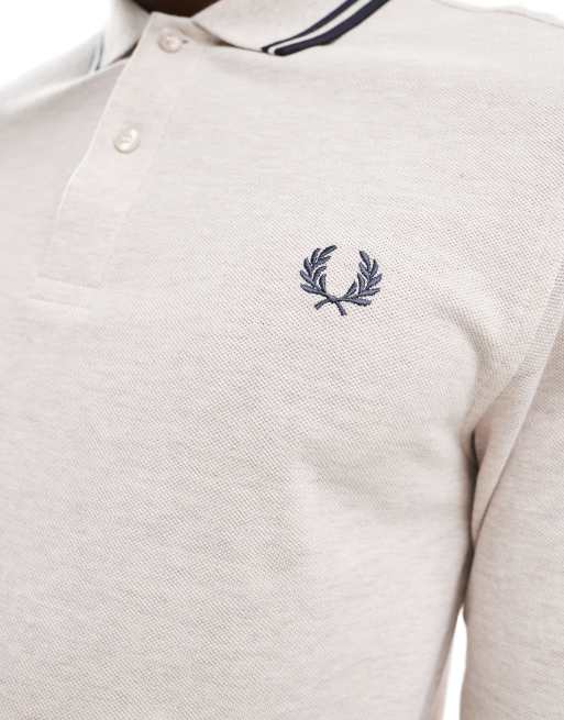 Fred Perry - Polo à liserés et manches longues - Blanc cassé, 2 de 4