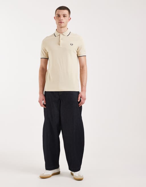 Fred Perry - Polo à logo et liseré double - Beige clair, 2 de 5