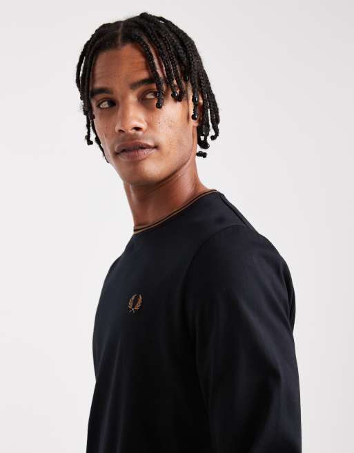 Fred Perry - Polo à manches longues et liserés - Noir, 4 de 5
