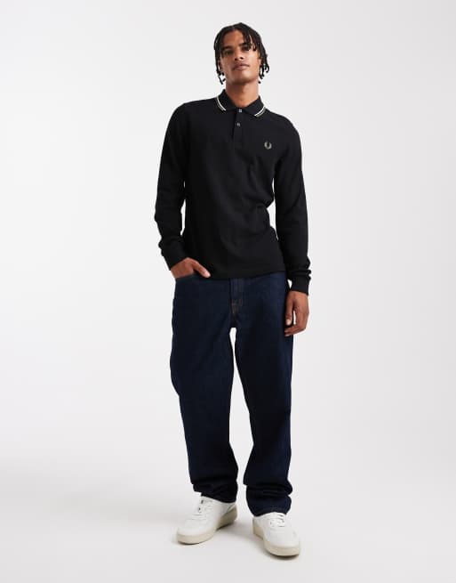 Fred Perry - Polo à manches longues et liserés - Noir, 2 de 5