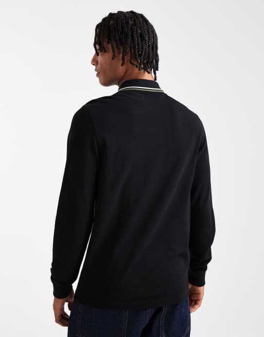 Fred Perry - Polo à manches longues et liserés - Noir, 3 de 5