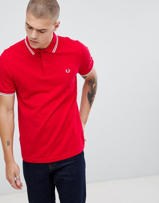 Polo fred perry rouge new arrivals