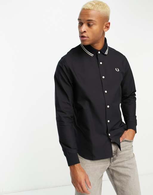Fred Perry - Polo avec col en maille - Noir