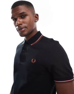 Fred Perry - Polo avec double liseré - Noir - view 1