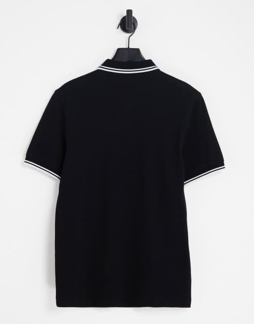 Fred Perry - Polo avec logo et bord double rayure - Noir, 4 de 4