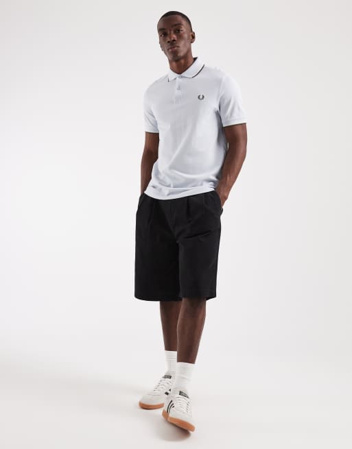 Fred Perry - Polo blu pallido con righe a contrasto verde e crema, 3 di 5