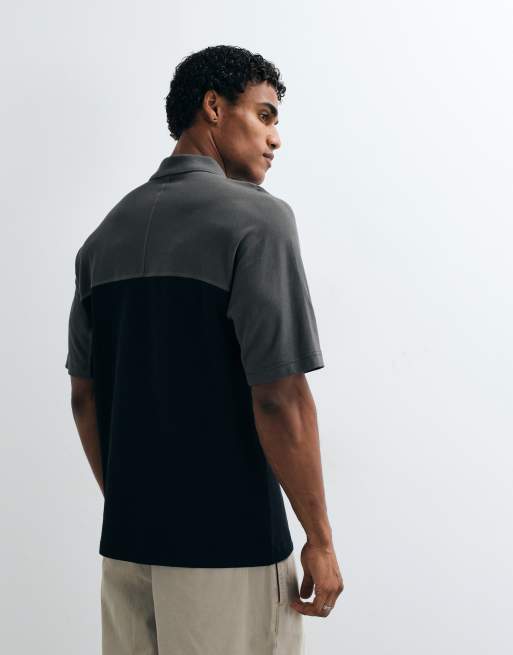 Fred Perry polo color block noir et kaki, 5 de 5
