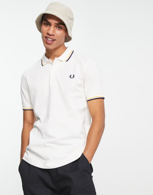 Fred Perry - Polo color crema con bordi a contrasto