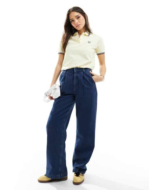 Fred Perry - Polo color crema con bordi a contrasto