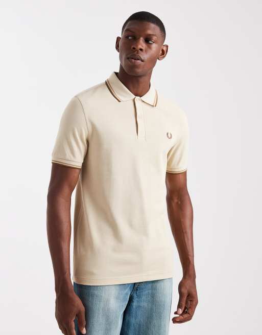 Fred Perry - Polo color crema con bordi a contrasto
