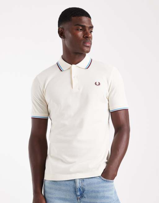 Fred Perry - Polo color crema con bordi a contrasto