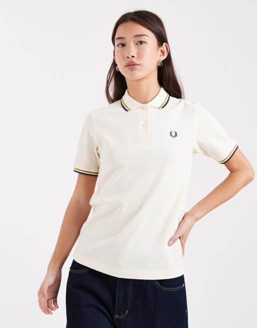 Fred Perry - Polo color crema con bordi a contrasto