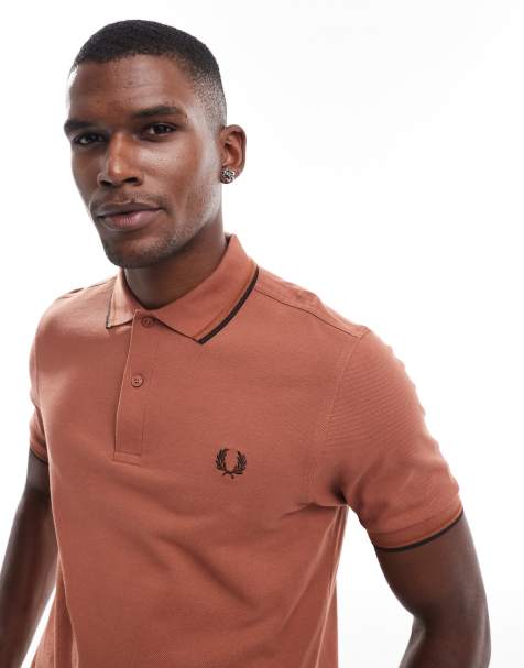 Fred Perry - Polo color ruggine con doppia riga a contrasto su maniche e colletto - view 1