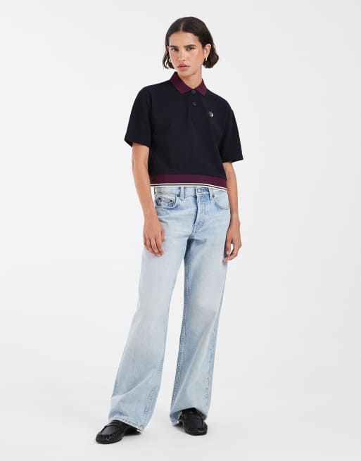 Fred Perry - polo con bajo en contraste en azul marino, 2 de 4