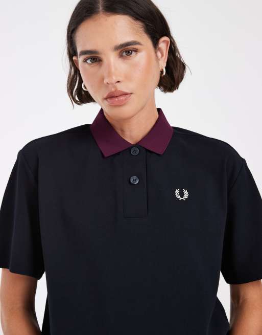 Fred Perry - polo con bajo en contraste en azul marino, 3 de 4