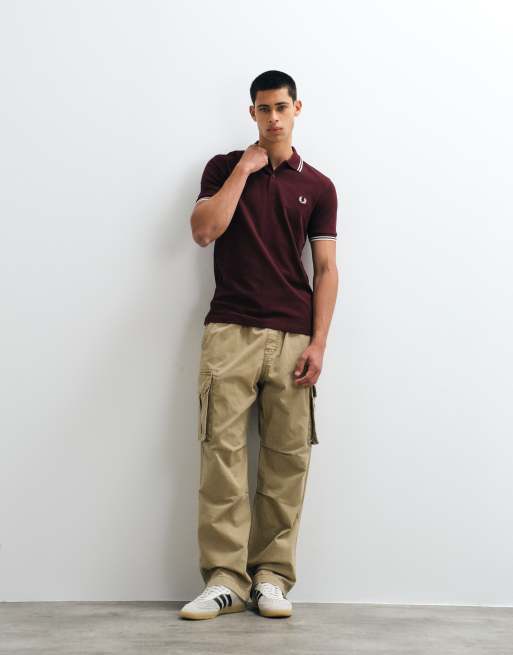 Fred Perry - Polo con doble ribete en burdeos, 2 de 5