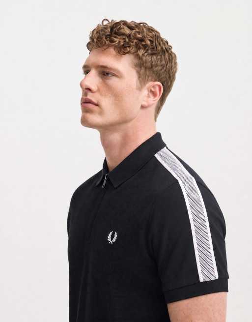 Fred Perry polo da tennis con nastro a rete in blu navy scuro, 8 di 10