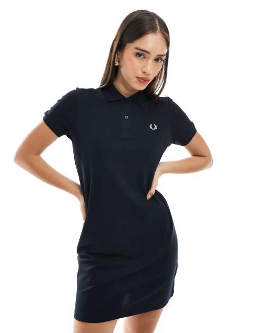 ■FRED PERRY■ Womens Lip Polo Shirt Dress Navy AFPF25191696 Fred Perry polo dress in navy | ASOS