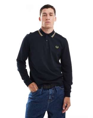 Fred Perry TWIN TIPPED - T-shirt à Manches Longues - Black
