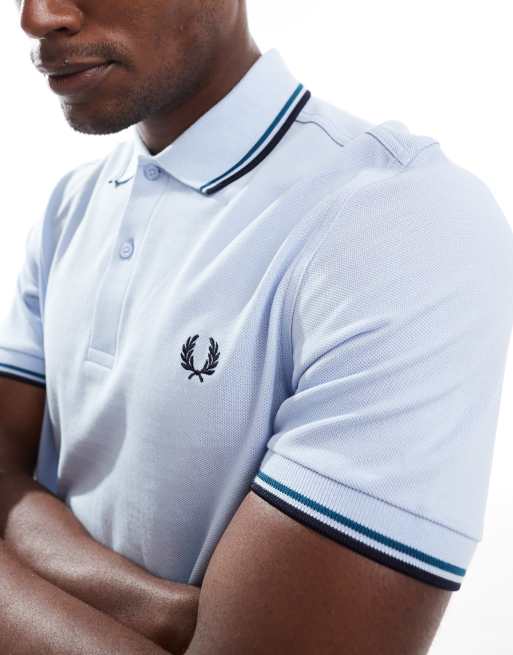 Fred Perry - Polo met dubbel gekleurd randje in lichtblauw, 4 van 4
