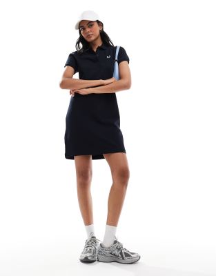 Fred Perry Fred Perry polo shirt dress in Navy