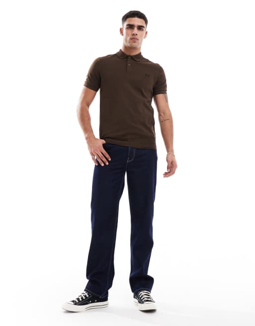 【大人カジュアル】FRED PERRY Gold Logo Brown Polo Shirt Fred Perry Gold Double Stripe Oxyblood Polo Shirt – The