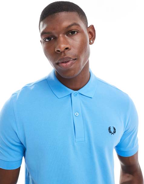 Mens blue polo shirt on sale