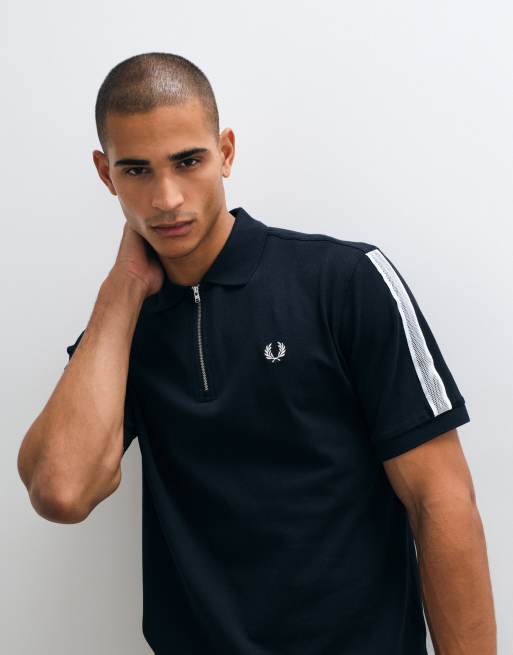 Fred Perry polo shirt med tennisnet-tape i mørk navy, 3 af 10