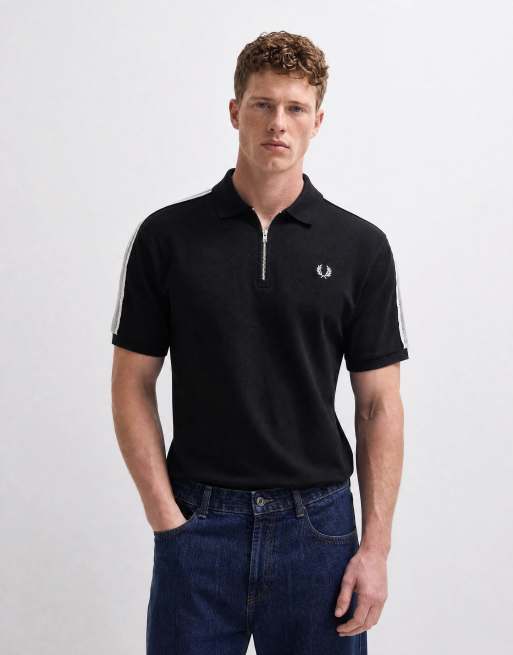 Fred Perry polo shirt med tennisnet-tape i mørk navy, 6 af 10
