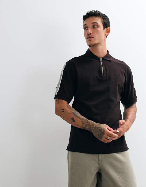 Fred Perry polo shirt met tennisnetband in donkerbruin - view 1
