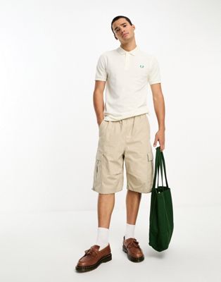 Fred Perry plain polo shirt in off white - ASOS Price Checker