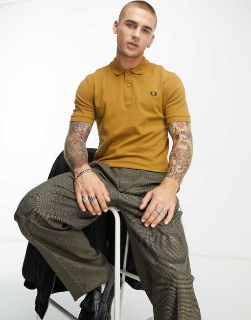 Fred Perry - Polo uni - Caramel foncé