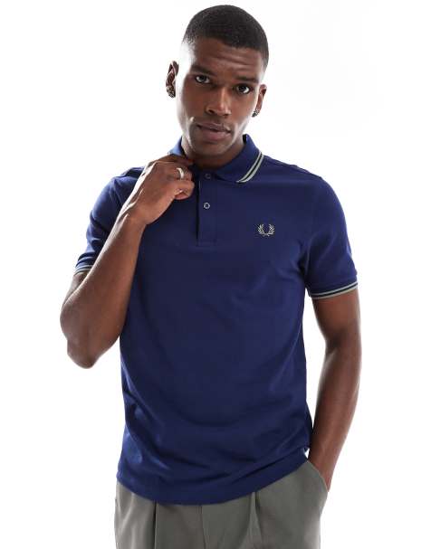 Fred Perry - Polo verde scuro con doppia riga a contrasto sui bordi - view 1