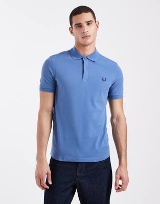 Polohemd in Blau mit Logo Blau M