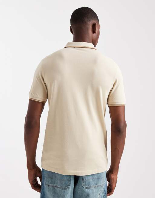 Fred Perry – Polohemd in Creme mit zwei Zierstreifen, 3 von 5