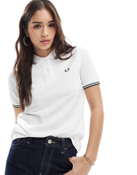 Fred Perry – Polohemd in gebrochenem Weiß mit doppelten Zierstreifen - view 1