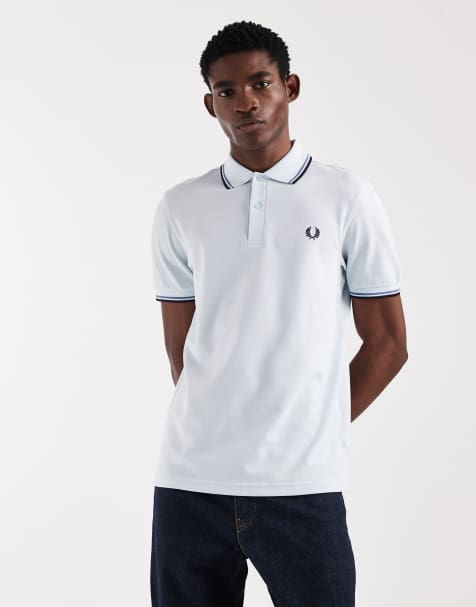 Fred Perry – Polohemd in leuchtendem Blau mit doppelten Zierstreifen und Logo - view 1