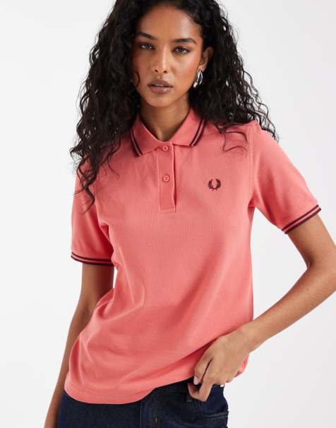 Fred Perry – Polohemd in Rot mit zwei Zierstreifen in Burgunderrot - view 1