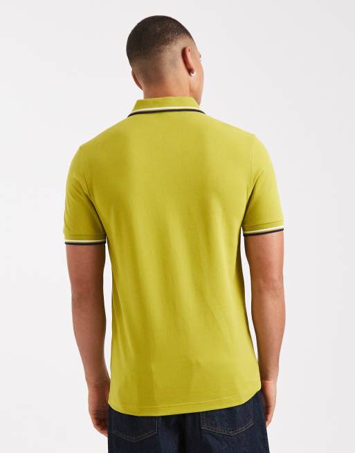 Fred Perry – Polohemd in Tennisballgelb mit doppeltem Kontraststreifen, 3 von 5