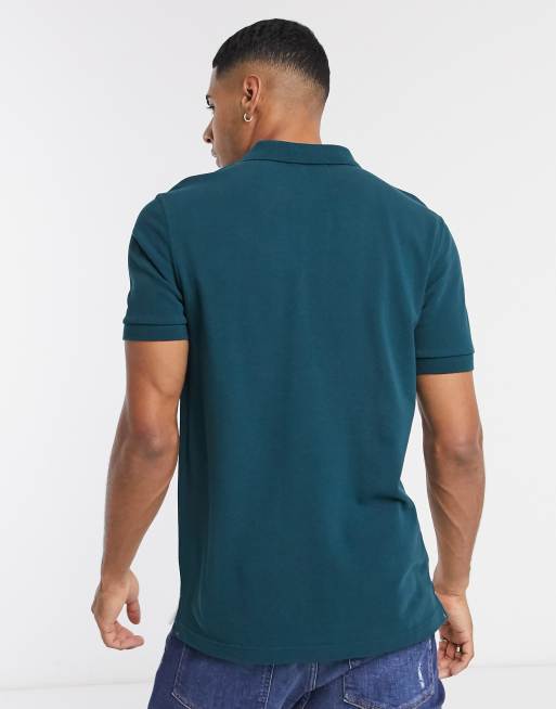 Fred Perry – Polohemd mit Farbblockeinsatz in Blaugrün/Weiß, 2 von 4