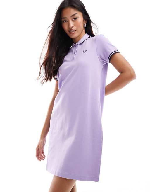 Fred Perry - Polojurk met een dubbel gekleurd streepje in lichtpaars