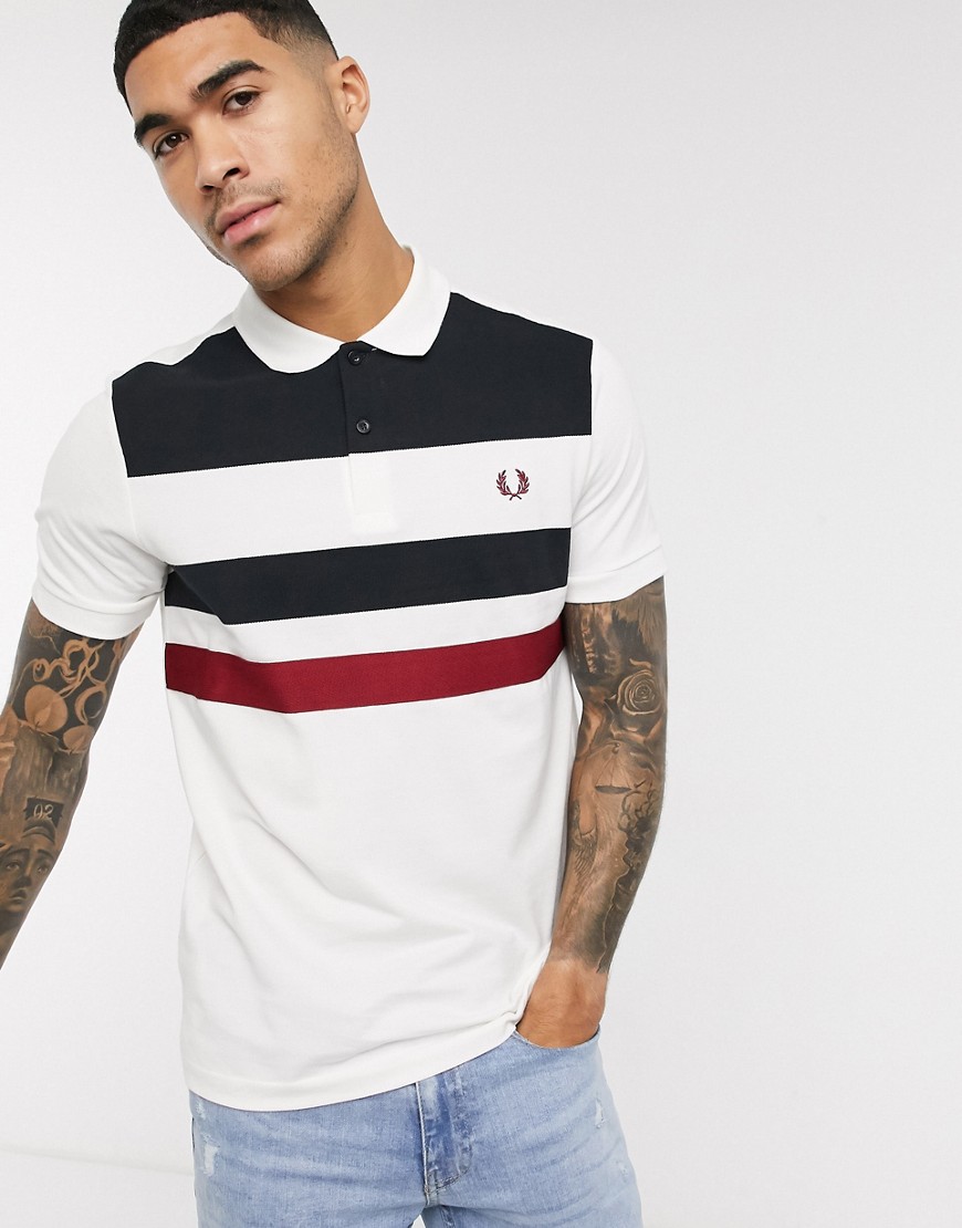 Fred Perry - Poloshirt met bies in wit