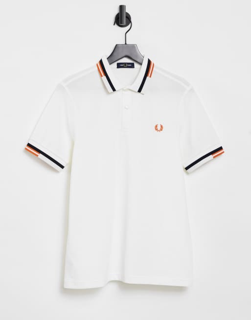 Fred Perry - Poloshirt met contrasterende biezen in wit