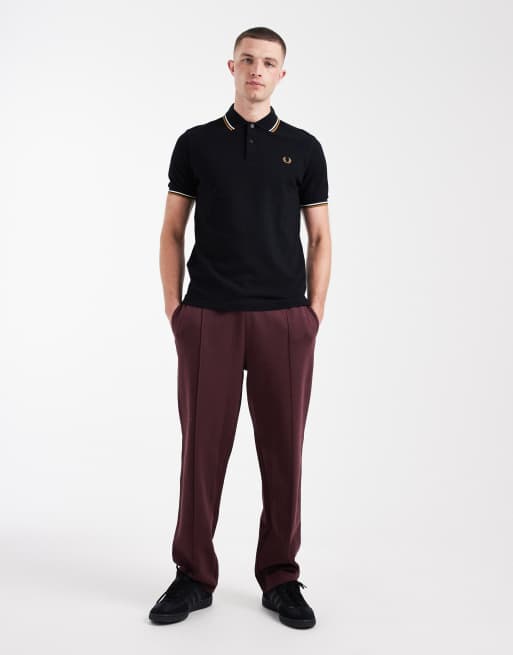 Fred Perry - Poloshirt met dubbel gekleurd randje en logo in zwart, 2 van 5