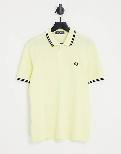 Fred Perry - Poloshirt met dubbel gekleurd randje in geel