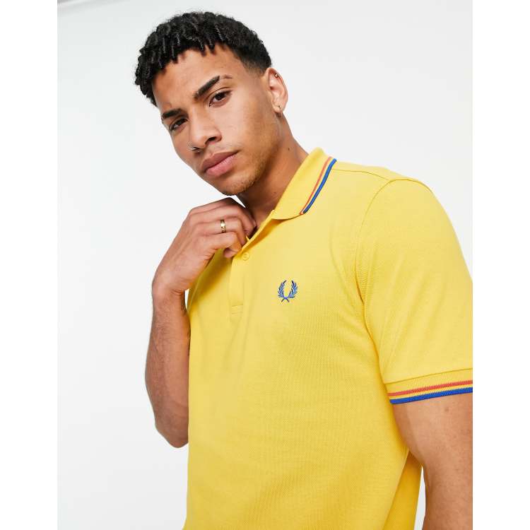 Fred perry polo online zwart geel