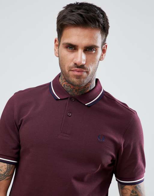 fred perry polo bordeaux rood