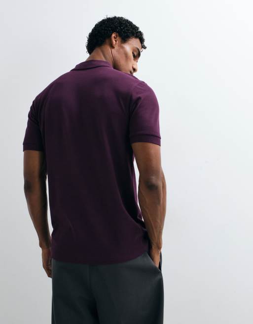 Fred Perry poloshirt met korte mouwen in pruimkleur, 4 van 5