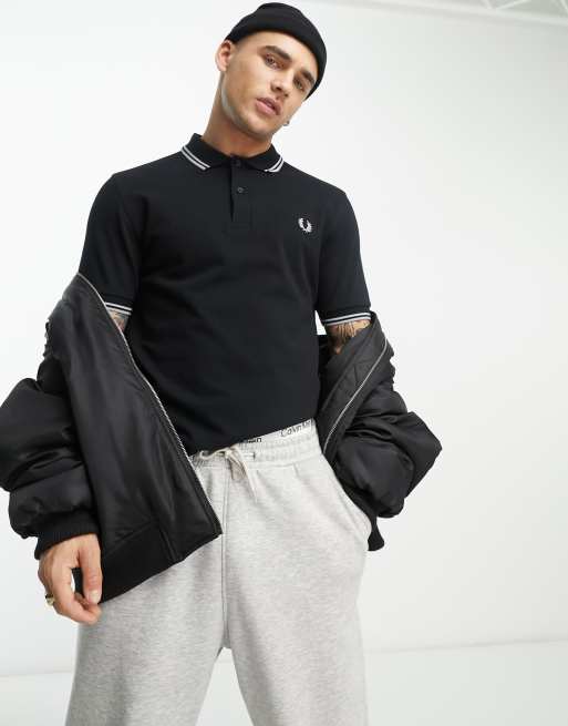 Fred Perry - Poloshirt met print op de achterkant in zwart