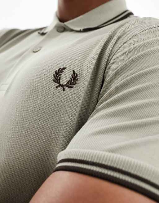 Fred Perry - Poloshirt met tweekleurig randje in lichtgroen, 4 van 4